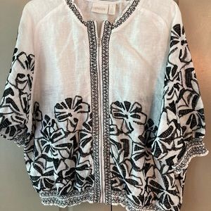 Chico’s Embroidered linen jacket